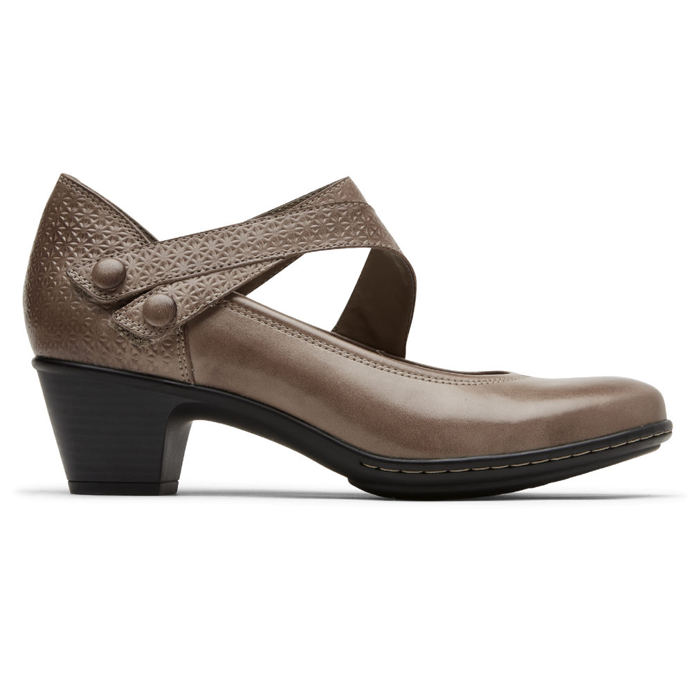 Rockport Wedges For Womens Brown - Cobb Hill Kailyn Asymmetrical Mary Jane - SF2957813